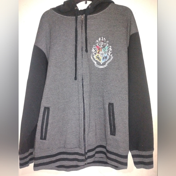 Universal Studios Hogwarts Harry Potter HP Full Zip Hoodie Jacket Sweater - Picture 2 of 15